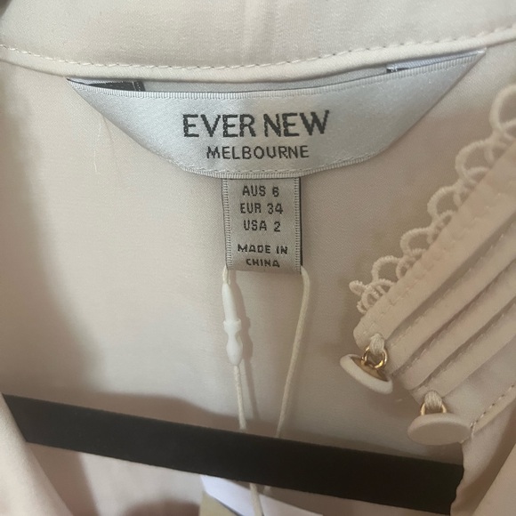 Jenna Satin Trim Detail Blouse in Cream - Picture 6 of 7